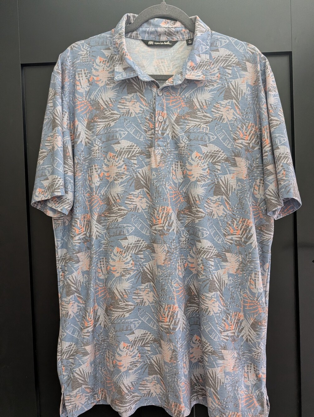 Travis Mathew Patio Time Golf Polo Shirt Palm Leaf Print Mens XL